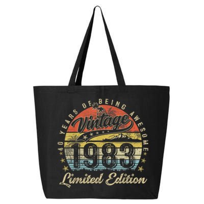 40 Year Old Gifts Vintage 1983 Limited Edition 40th Birthday 25L Jumbo Tote