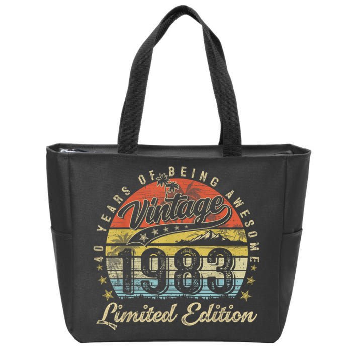 40 Year Old Gifts Vintage 1983 Limited Edition 40th Birthday Zip Tote Bag