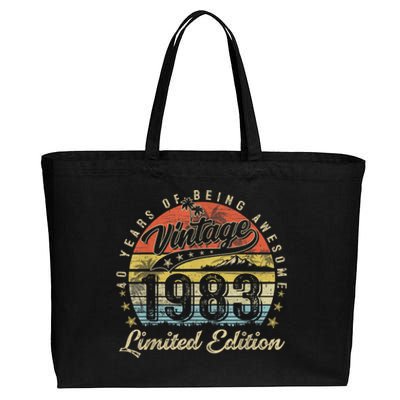 40 Year Old Gifts Vintage 1983 Limited Edition 40th Birthday Cotton Canvas Jumbo Tote