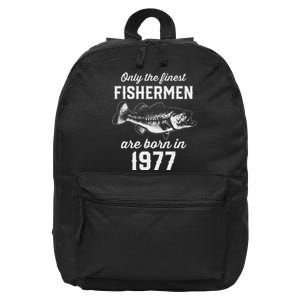 46 Year Old Fisherman Fishing 1977 46th Birthday 16 in Basic Backpack