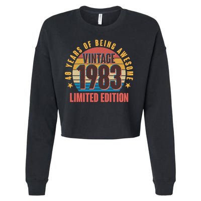 40 Years Of Being Awesome 1983 Limited Edition Vintage Retro Cropped Pullover Crew