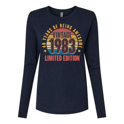 40 Years Of Being Awesome 1983 Limited Edition Vintage Retro Womens Cotton Relaxed Long Sleeve T-Shirt