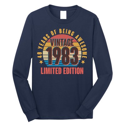 40 Years Of Being Awesome 1983 Limited Edition Vintage Retro Long Sleeve Shirt