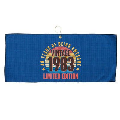 40 Years Of Being Awesome 1983 Limited Edition Vintage Retro Large Microfiber Waffle Golf Towel