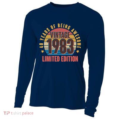 40 Years Of Being Awesome 1983 Limited Edition Vintage Retro Cooling Performance Long Sleeve Crew