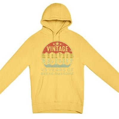 43 Year Old Birthday Vintage 1980 43rd Birthday Premium Pullover Hoodie