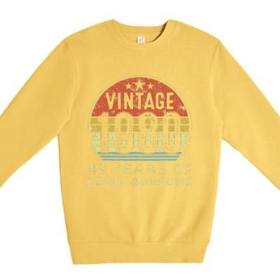 43 Year Old Birthday Vintage 1980 43rd Birthday Premium Crewneck Sweatshirt