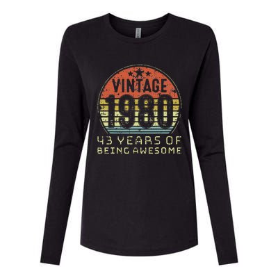 43 Year Old Birthday Vintage 1980 43rd Birthday Womens Cotton Relaxed Long Sleeve T-Shirt