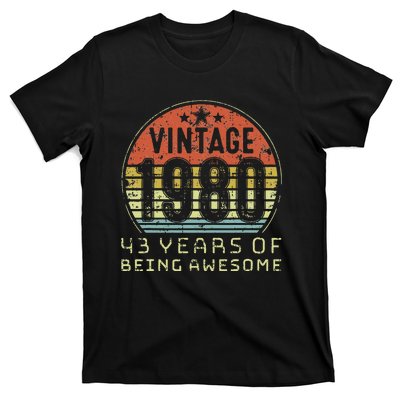 43 Year Old Birthday Vintage 1980 43rd Birthday T-Shirt