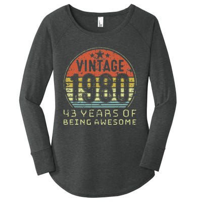 43 Year Old Birthday Vintage 1980 43rd Birthday Women's Perfect Tri Tunic Long Sleeve Shirt