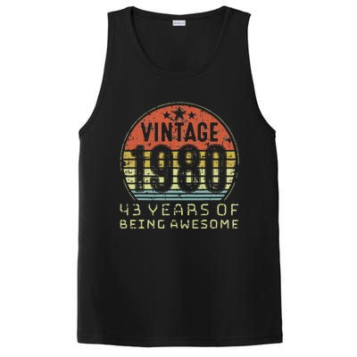 43 Year Old Birthday Vintage 1980 43rd Birthday PosiCharge Competitor Tank