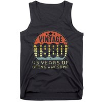 43 Year Old Birthday Vintage 1980 43rd Birthday Tank Top