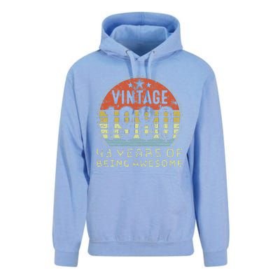 43 Year Old Birthday Vintage 1980 43rd Birthday Unisex Surf Hoodie