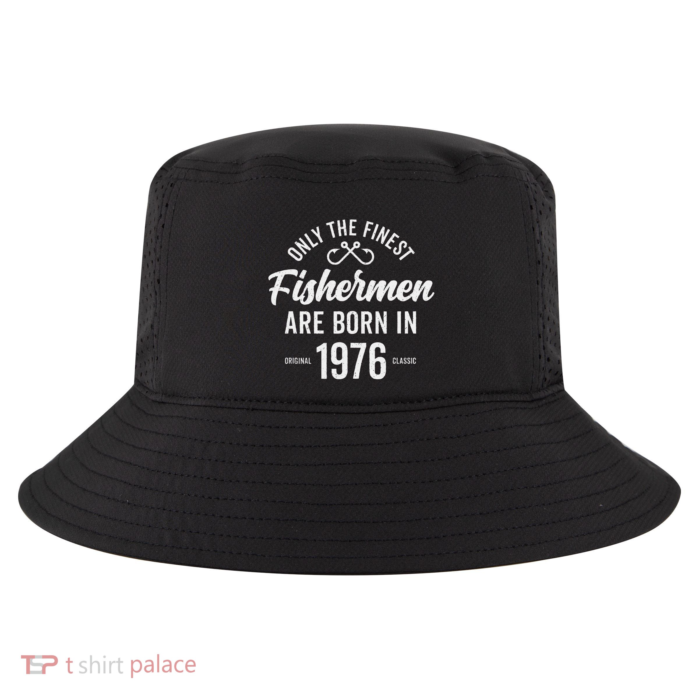 47 Year Old Fisherman Fishing 1976 47th Birthday Funny Cool Comfort Performance Bucket Hat