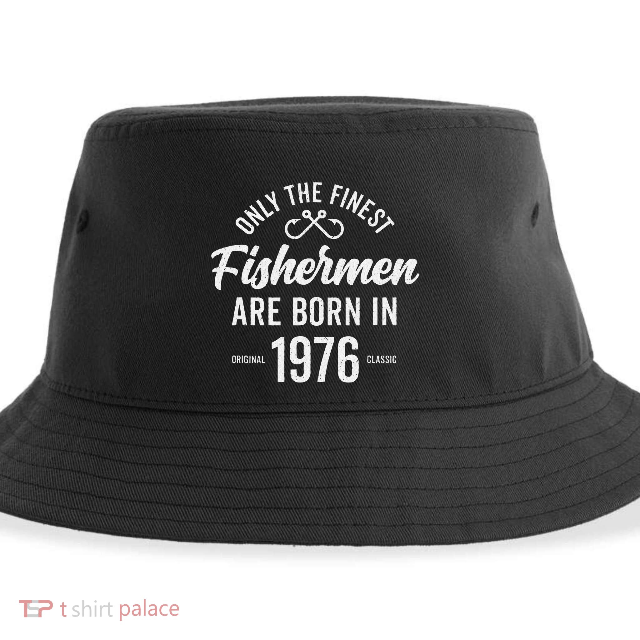 47 Year Old Fisherman Fishing 1976 47th Birthday Funny Sustainable Bucket Hat