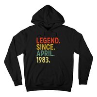 40 Year Old Legend Since April 1983 40th Birthday Hoodie