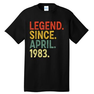 40 Year Old Legend Since April 1983 40th Birthday Tall T-Shirt