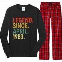 40 Year Old Legend Since April 1983 40th Birthday Long Sleeve Pajama Set