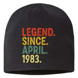 40 Year Old Legend Since April 1983 40th Birthday Sustainable Beanie