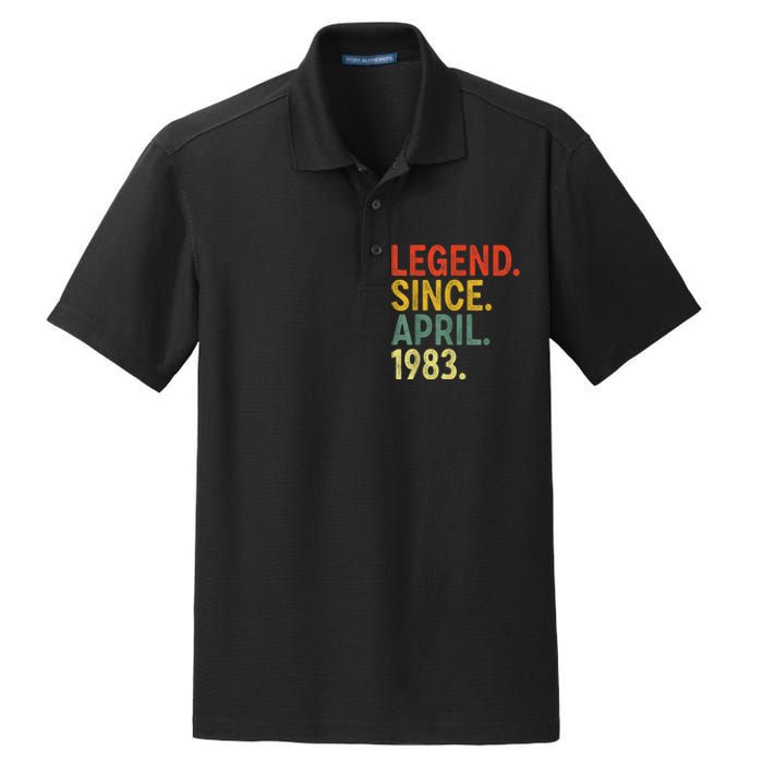 40 Year Old Legend Since April 1983 40th Birthday Dry Zone Grid Polo