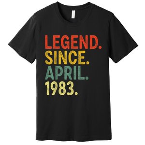 40 Year Old Legend Since April 1983 40th Birthday Premium T-Shirt