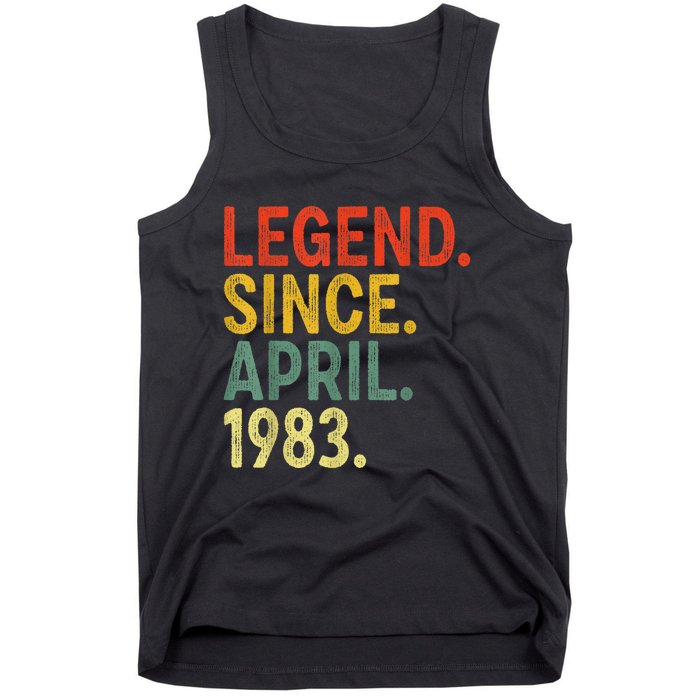 40 Year Old Legend Since April 1983 40th Birthday Tank Top