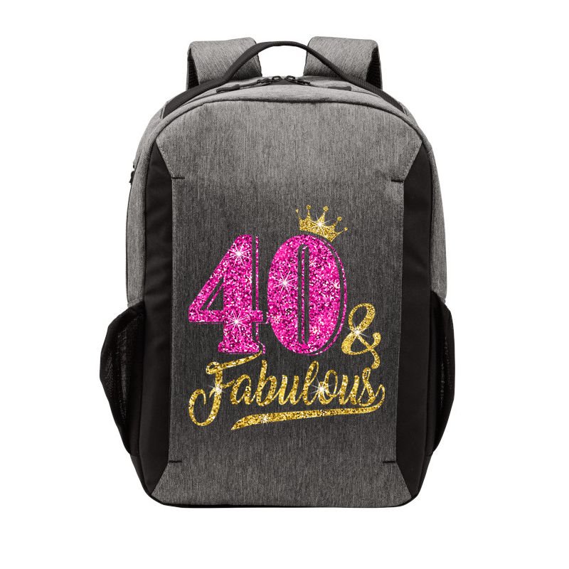 40 Years Old Gift 40 & Fabulous 40th Birthday Pink Crown Vector Backpack