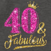 40 Years Old Gift 40 & Fabulous 40th Birthday Pink Crown Vector Backpack