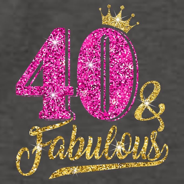 40 Years Old Gift 40 & Fabulous 40th Birthday Pink Crown Vector Backpack