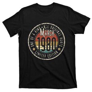 43 Year Old March 1980 Limited Edition 43rd Birthday T-Shirt