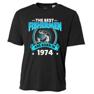 47 Year Old Vintage 1974 Fishing Fisherman 47th Birthday Cooling Performance Crew T-Shirt