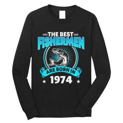 47 Year Old Vintage 1974 Fishing Fisherman 47th Birthday Long Sleeve Shirt