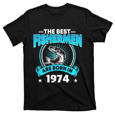 47 Year Old Vintage 1974 Fishing Fisherman 47th Birthday T-Shirt