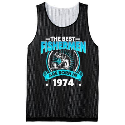 47 Year Old Vintage 1974 Fishing Fisherman 47th Birthday Mesh Reversible Basketball Jersey Tank