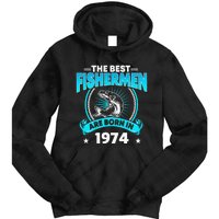 47 Year Old Vintage 1974 Fishing Fisherman 47th Birthday Tie Dye Hoodie