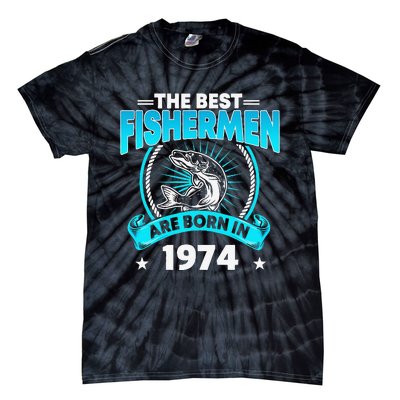 47 Year Old Vintage 1974 Fishing Fisherman 47th Birthday Tie-Dye T-Shirt