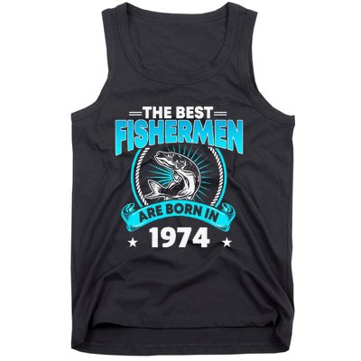 47 Year Old Vintage 1974 Fishing Fisherman 47th Birthday Tank Top