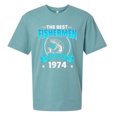 47 Year Old Vintage 1974 Fishing Fisherman 47th Birthday Sueded Cloud Jersey T-Shirt