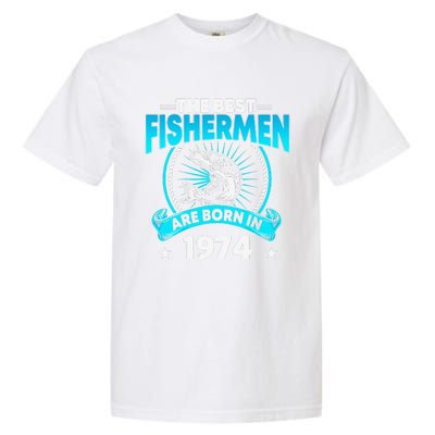 47 Year Old Vintage 1974 Fishing Fisherman 47th Birthday Garment-Dyed Heavyweight T-Shirt