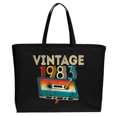 40 Year Old Gifts Vintage 1983 Cassette Tape 40th Birthday Cotton Canvas Jumbo Tote