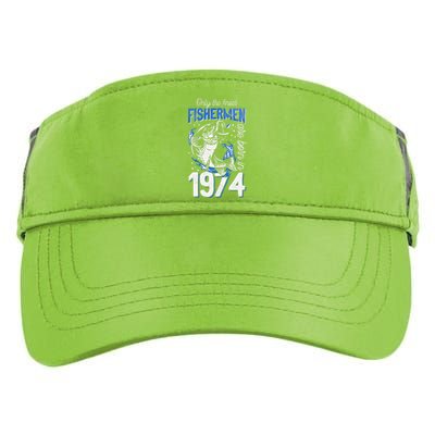 47 Years Old Fishing Fisherman 1974 47th Birthday Adult Drive Performance Visor