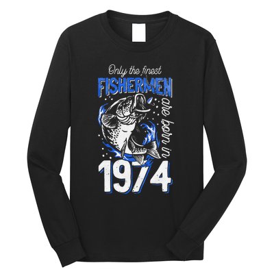 47 Years Old Fishing Fisherman 1974 47th Birthday Long Sleeve Shirt