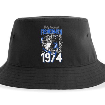 47 Years Old Fishing Fisherman 1974 47th Birthday Sustainable Bucket Hat