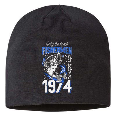 47 Years Old Fishing Fisherman 1974 47th Birthday Sustainable Beanie