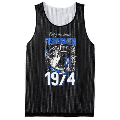 47 Years Old Fishing Fisherman 1974 47th Birthday Mesh Reversible Basketball Jersey Tank