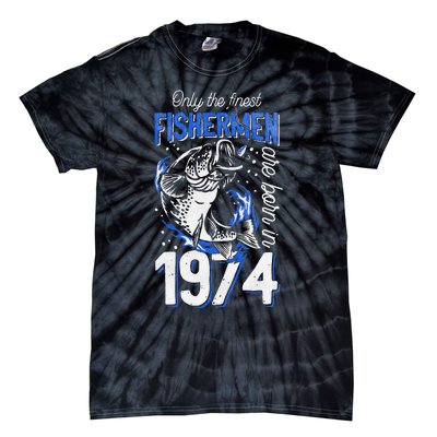 47 Years Old Fishing Fisherman 1974 47th Birthday Tie-Dye T-Shirt