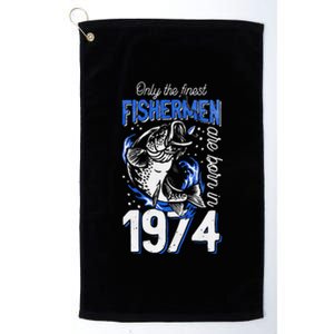 47 Years Old Fishing Fisherman 1974 47th Birthday Platinum Collection Golf Towel