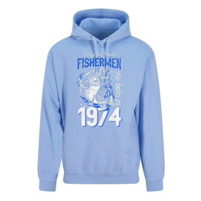 47 Years Old Fishing Fisherman 1974 47th Birthday Unisex Surf Hoodie