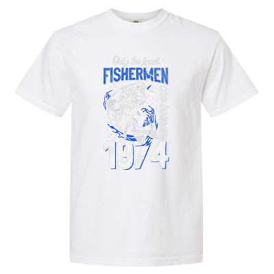 47 Years Old Fishing Fisherman 1974 47th Birthday Garment-Dyed Heavyweight T-Shirt