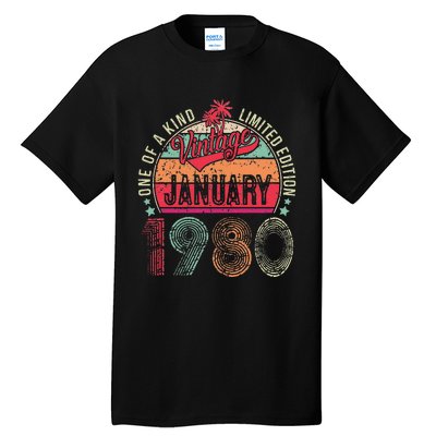 43 Years Old Gift January 1980 Limited Edition 43th Birthday Tall T-Shirt